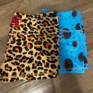 Blue Cookie and cheetah Print Athletic Shorts by feedmefightme